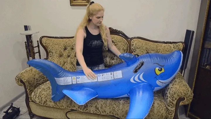 Katya Deflating Blue Inflatable Shark