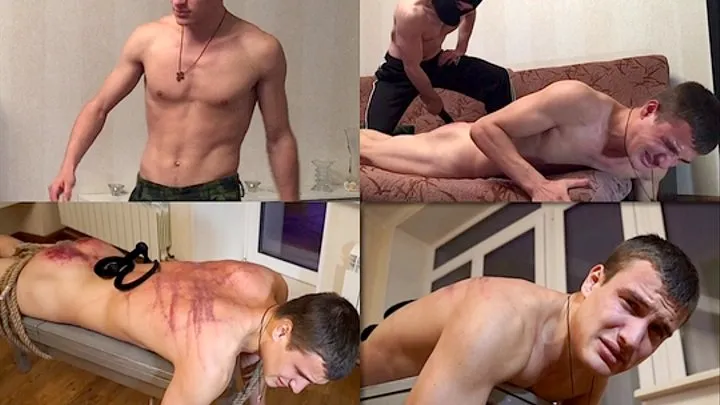 Hard spanking and whipping for Soldier Oleg 20 y.o. SALE!