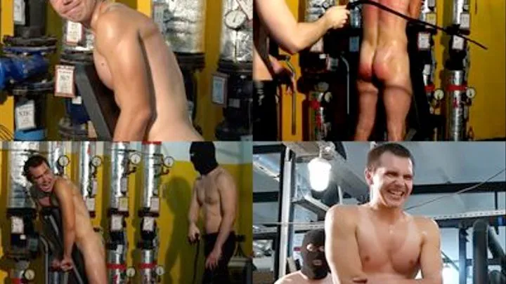 Muscular Russian Egor 23 y.o. Back whipping in the boiler room