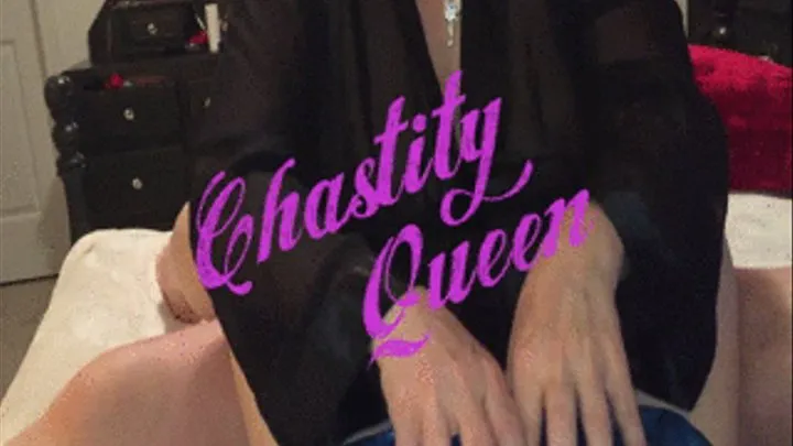 POV Tease and Denial with Cage-Key, of The Queen's lingerie-clad cross-dressing chastity slave.