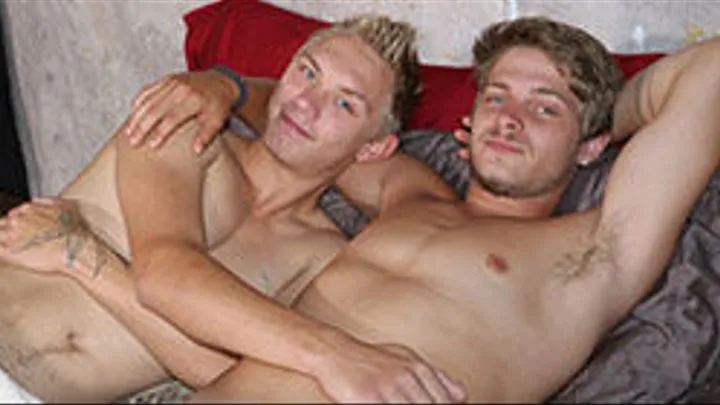 Tanned blonde twink fucks big dicked blonde guy