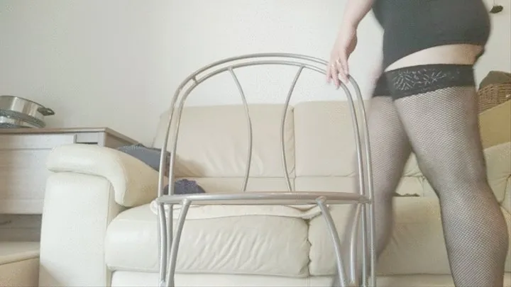 giant ass sits on the chair, moves and twerk like it's on your face