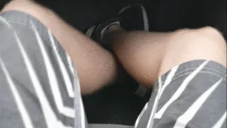 Teasing Alex's cock while he is driving