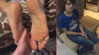 POV twink skate footjob, feet worship and cumshot!