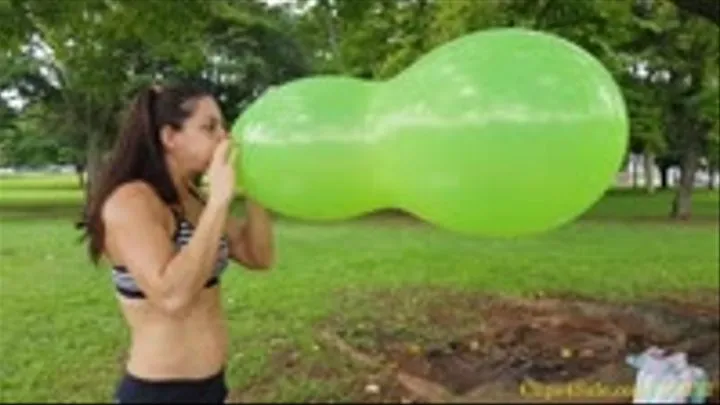 Vicky Blows and Nail Pop a Figure Balloon