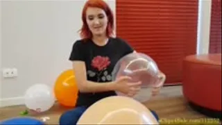 Alexa Squeeze and Nail Pop Dozens of Balloons - Little Mass Pop