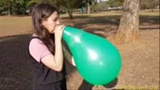 Alice Blow to Pop 3 Balloons