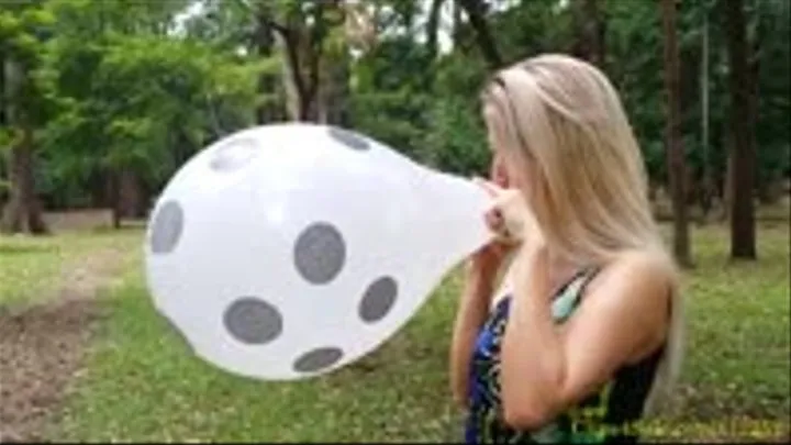 Emily Blows to Pop and Use Her Nails in 2 Polka Balloons