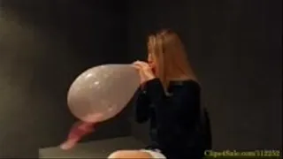 Emily Blow to Pop 3 Balloons