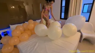 Safira Bounces and Sit to Pop 9 Balloons