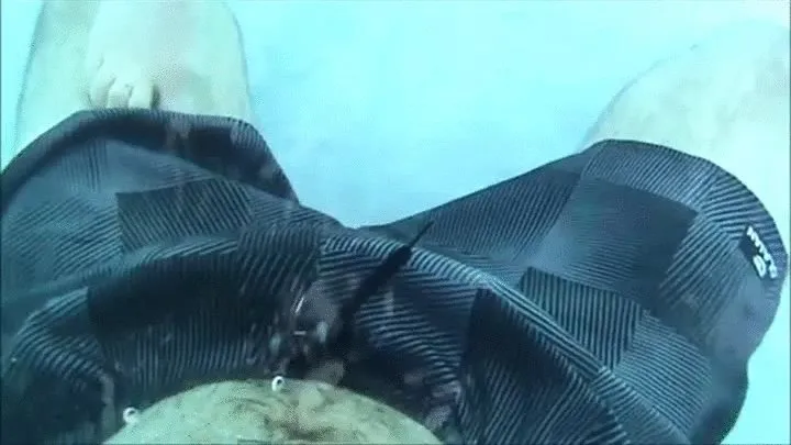 Underwater foot job POV