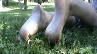 Tina show her grassy feet - PART 3