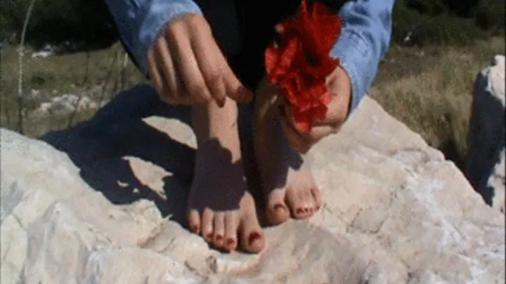 She crushes flowers barefoot