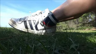 She takes off her sneakers and plays with her feet - Part 1