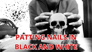 PATTING NAILS IN BLACK AND WHITE - BLACK AND WHITE VIDEO