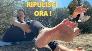 RIPULISCI ORA PIEDI ALL'APERTO