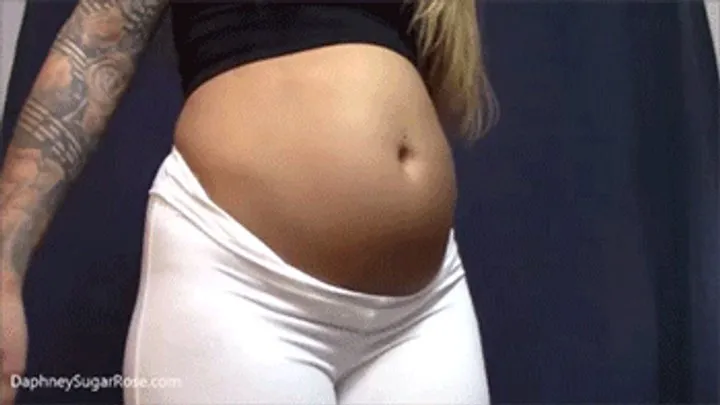 Bloated Belly Biggest Farts In White Leggings