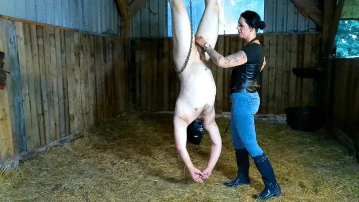 Slave of #jeans and #rubberboots mistress in the stable