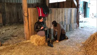 My boot licker gets a trampling of the riding mistress