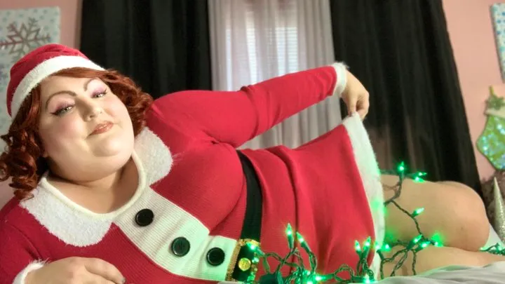 Mrs Clause Upskirt tease and cum