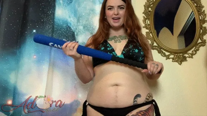 Belly Button Fucking with a Bat