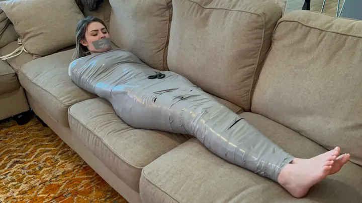 Mummify Me -London Evans asks you to mummify her with gray duct tape with BTS