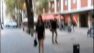 Macarena 2 (Gothic girl walking barefoot on cold day in public)