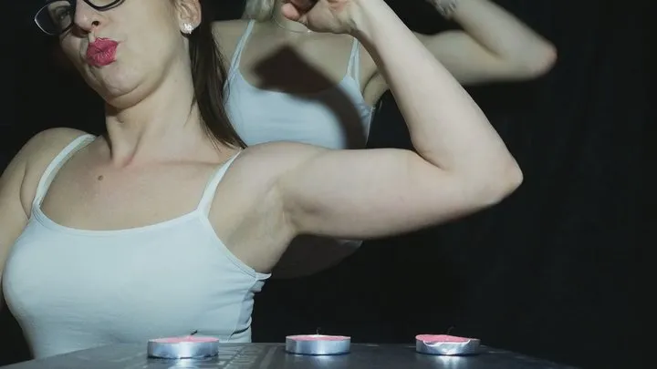 Showing off muscles