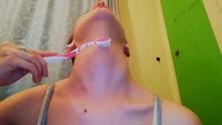 Stroking my neck with toothbrush CUSTOM