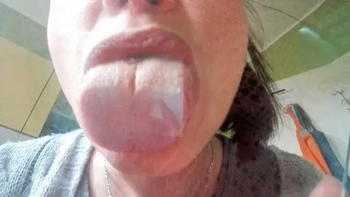 tongue on glass