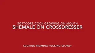 SOFT COCK GROWING ON MOUTH SHEMALE ON CROSSDRESSER SUCKING RIMMING FUCKING SLOWLY