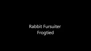 Rabbit Fursuiter Frogtied and Strip!
