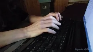 My fingers on keyboard