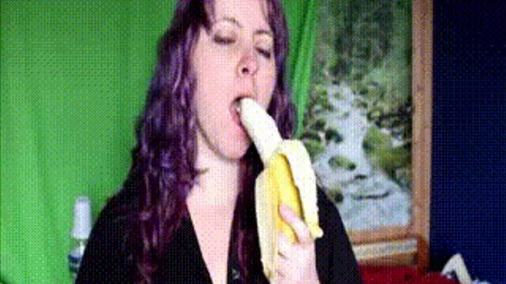 Chewing banana.