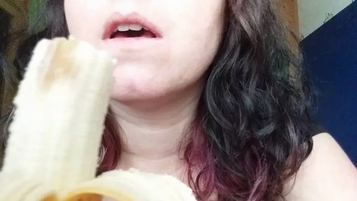 Banana mush in my mouth.