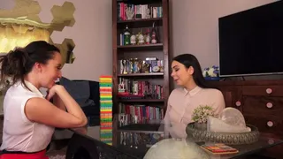 Sophia and Alicia Play Strip Jenga