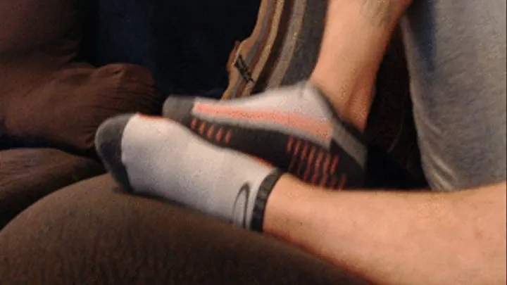 White and Orange Gym Socks