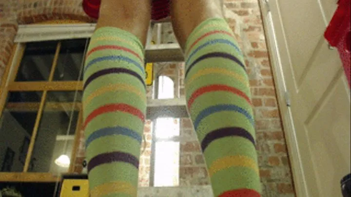 Striped Tube Socks on Ladder