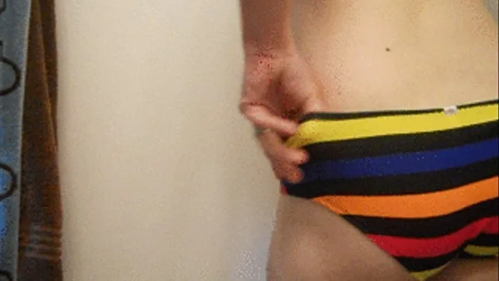 black rainbow cotton panties