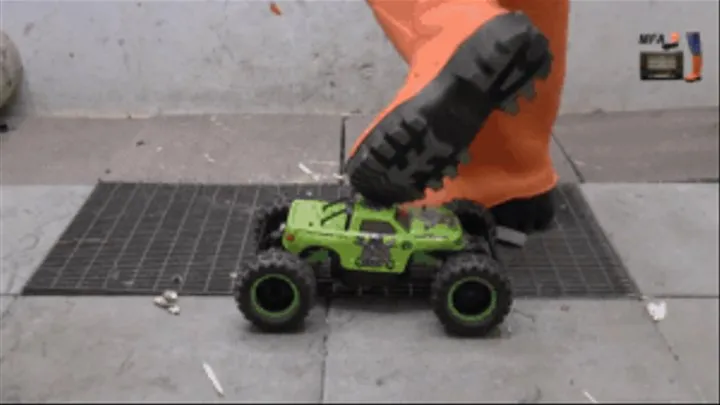 Green RC car meets my Wellies