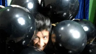 Destroying many balloons of my birthday