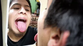 Delicious and hot tongue with mirror