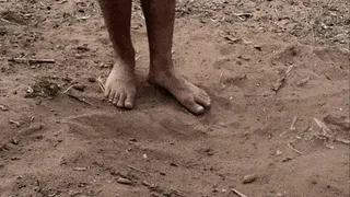 Feet in the hot sand