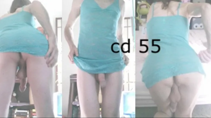 Heteroflexible K crossdressing 55: slender fit older hung twunk transvestite little blue dress