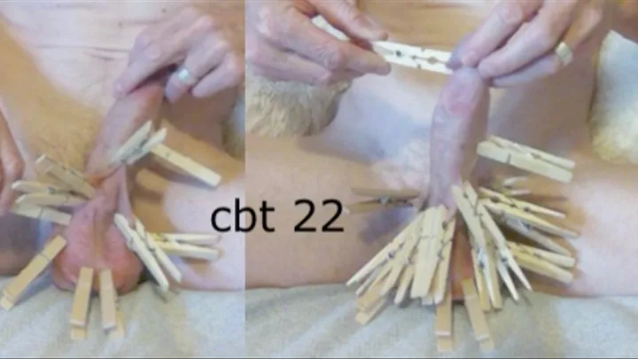 solo cbt 22 - hung solo amateur cbt clothespins galore