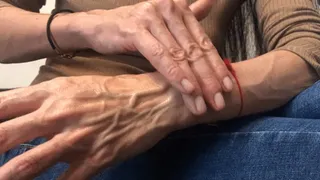 Veiny hands and oiled