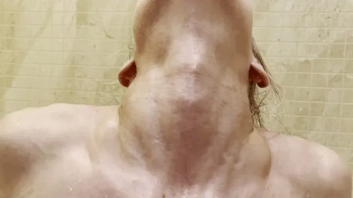 Neck demonstration in the bathroom