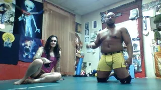 Anji Vs Flexin Danny - Sweaty Competitive Mixed Wrestling Part 1