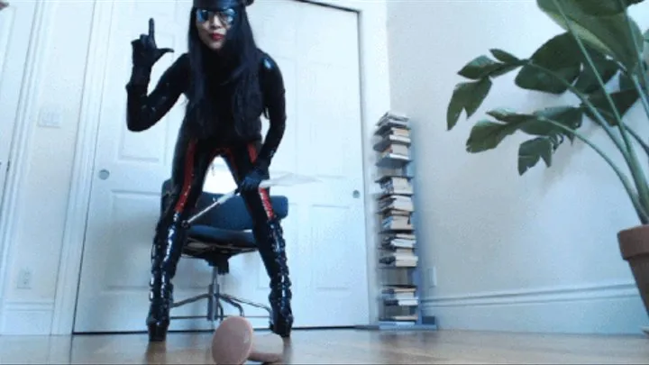 Hot Latex Asian Mistress Jerk Off Game - JOI game