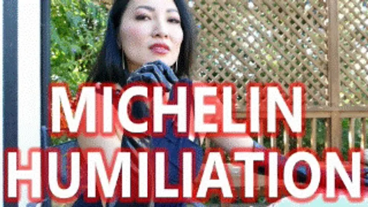 Michelin Humiliation - Mz Kim Public Femdom POV Slave Training Asian Goddess Worship Latex Gloves Sensual Domination